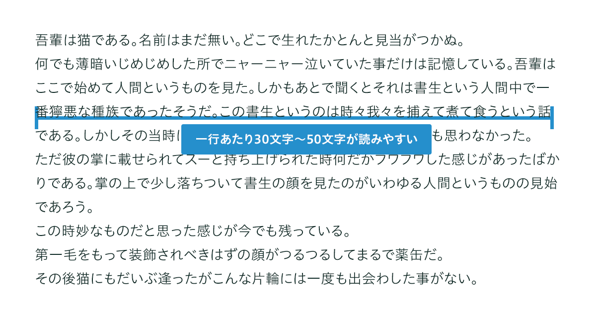 一行あたりに読みやすい文字数