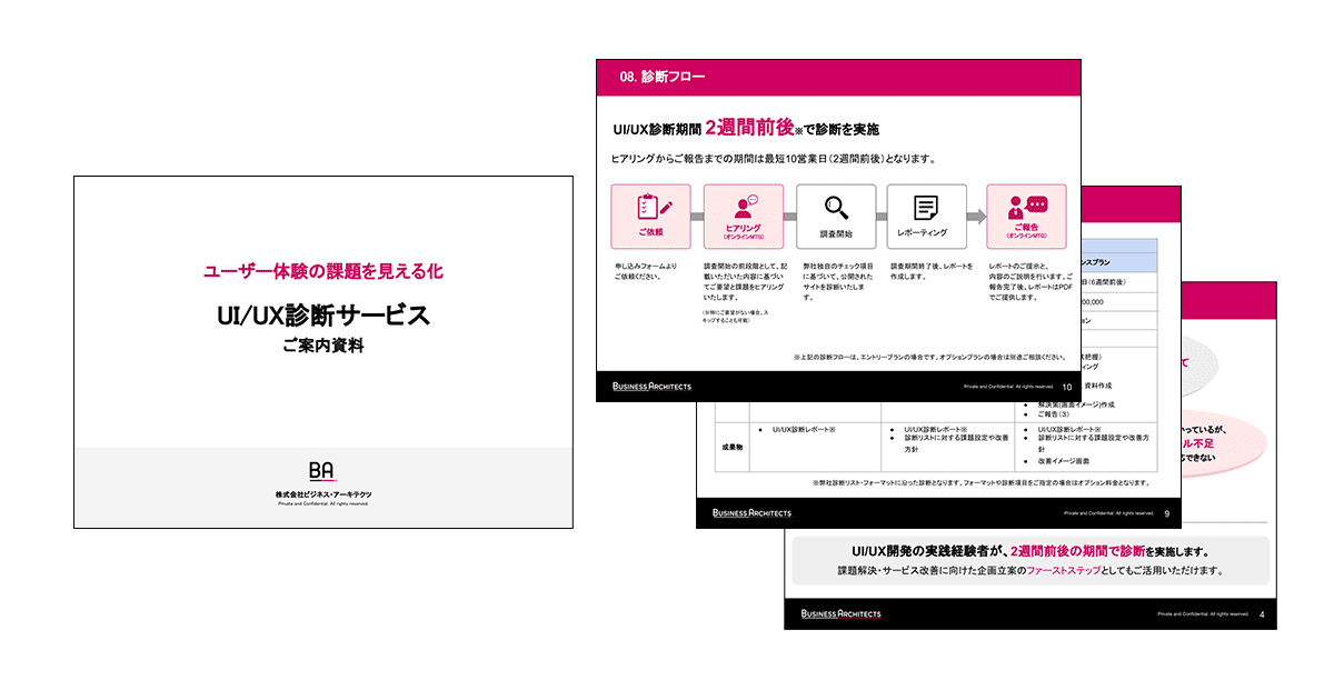 ユーザー体験の課題をみえる化「UI/UX診断サービス」ご案内資料