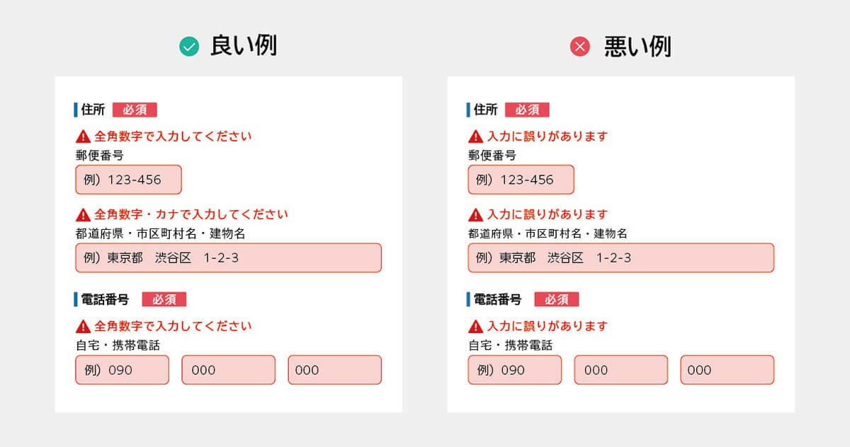 図:エラー画面の良い例と悪い例